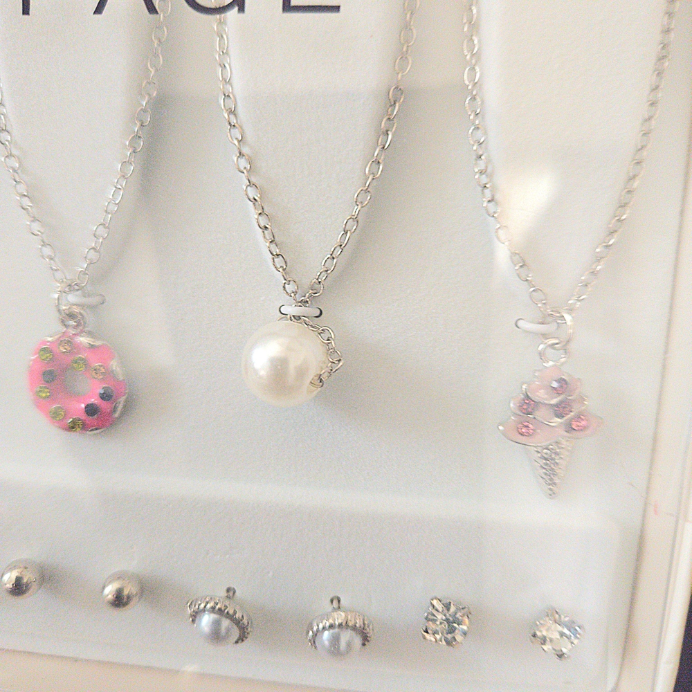 Rampage Silver and Pink Charm Necklace Set - Picture 8 of 10